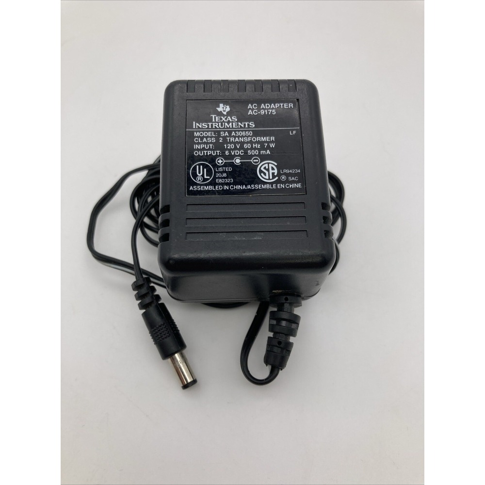 Texas Instruments AC ADAPTER AC-9175 Mod: SAC A30650 6V 500mA
